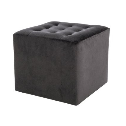 Taburet Lori Velvet, černá