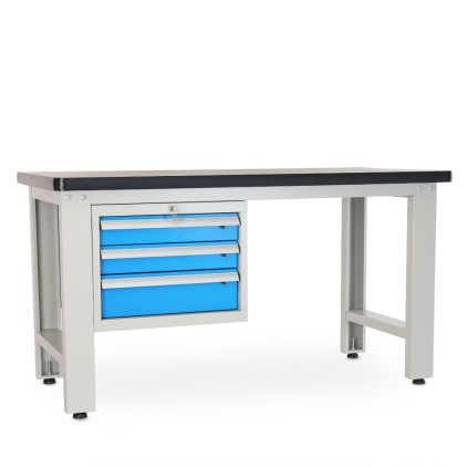 Dílenský stůl Solid MDF-30, 150 cm, závěsný box, černá