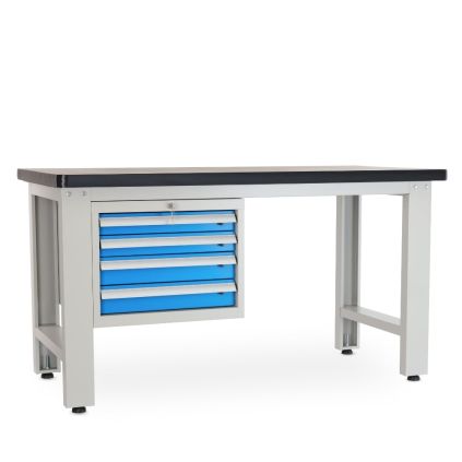 Dílenský stůl Solid MDF-40, 150 cm, závěsný box, černá