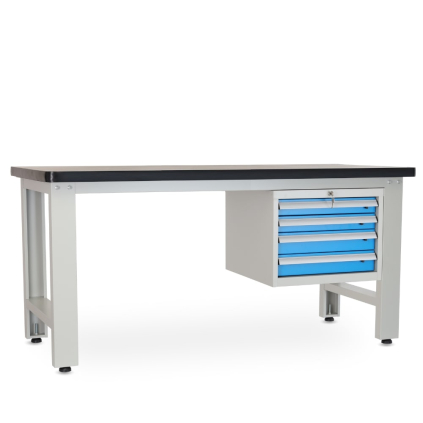 Dílenský stůl Solid MDF-04, 180 cm, závěsný box, černá