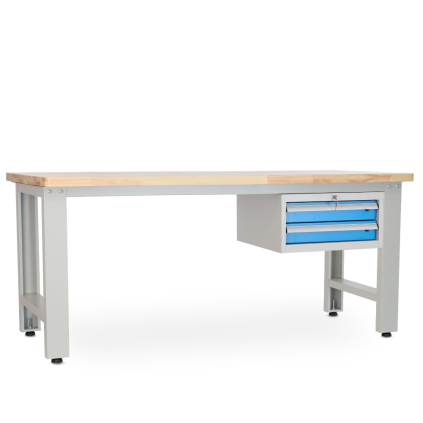 Dílenský stůl Solid OAK-02, 210 cm, závěsný box, dub