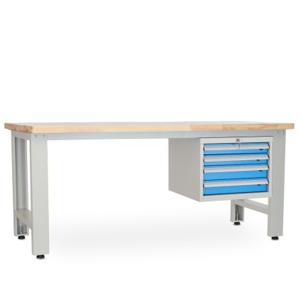 Dílenský stůl Solid OAK-04, 210 cm, závěsný box, dub