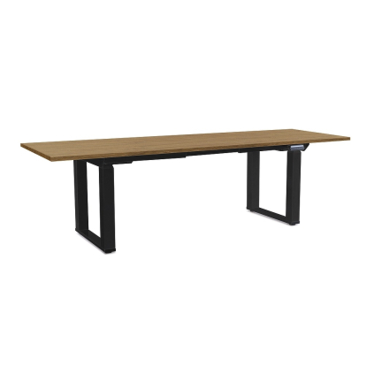 Výškově nastavitelný stůl OfficeTech Strong 240 x 80 cm, černá podnož, dub kamenný