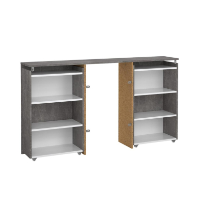 Úložné čelo postele Simplicity II 145 cm, šedá / bílý lesk