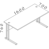 Stůl Visio LUX 160 x 70 cm, ořech
