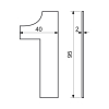 Domovní číslo "1", RN.95L, černá