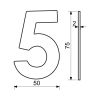 Domovní číslo "5", RN.75L, černá