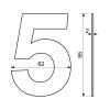 Domovní číslo "5", RN.95L, černá