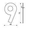 Domovní číslo "9", RN.75L, černá