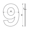 Domovní číslo "9", RN.95L, černá