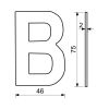 Domovní číslo "B", RN.75L, černá