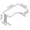 Ergonomický stůl Visio 140 x 100 cm, pravý, buk