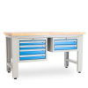 Dílenský stůl Solid OAK-42, 150 cm, 2 závěsné boxy, dub
