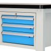 Dílenský stůl Solid MDF-33, 150 cm, 2 závěsné boxy, černá