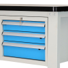 Dílenský stůl Solid MDF-23, 150 cm, 2 závěsné boxy, černá