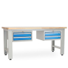 Dílenský stůl Solid OAK-22, 180 cm, 2 závěsné boxy, dub