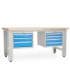 Dílenský stůl Solid OAK-34, 180 cm, 2 závěsné boxy, dub
