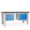 Dílenský stůl Solid MDF-41, 180 cm, 2 závěsné boxy, černá