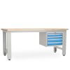 Dílenský stůl Solid OAK-04, 210 cm, závěsný box, dub