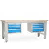 Dílenský stůl Solid OAK-33, 210 cm, 2 závěsné boxy, dub