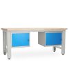 Dílenský stůl Solid OAK-11, 210 cm, 2 závěsné boxy, dub