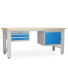 Dílenský stůl Solid OAK-21, 210 cm, 2 závěsné boxy, dub