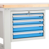 Dílenský stůl Solid OAK-43, 210 cm, 2 závěsné boxy, dub