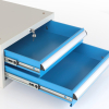 Dílenský stůl Solid MDF-02, 210 cm, závěsný box, černá