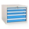 Dílenský stůl Solid MDF-44, 210 cm, 2 závěsné boxy, černá