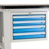 Dílenský stůl Solid MDF-43, 210 cm, 2 závěsné boxy, černá