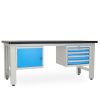 Dílenský stůl Solid MDF-14, 210 cm, 2 závěsné boxy, černá