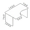 Ergonomický stůl Visio 140 x 100 cm, levý, buk