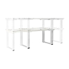 Výškově nastavitelný stůl OfficeTech Strong 240 x 80 cm, bílá podnož, dub kraft