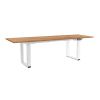 Výškově nastavitelný stůl OfficeTech Strong 240 x 80 cm, bílá podnož, dub kraft